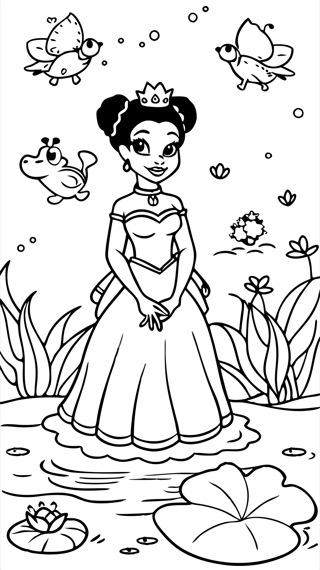 Páginas para colorear de Disney Princess Tiana